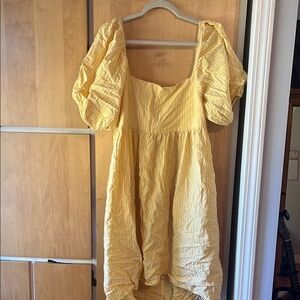 Yellow Puff Sleeve Dress